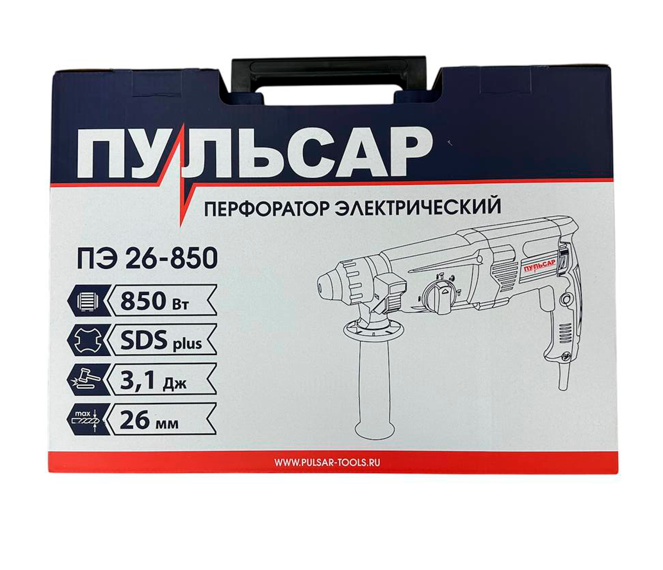 Перфоратор сетевой Пульсар ПЭ 26-850 / 850 Вт / SDS-plus / кейс